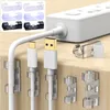 Desktop Wall Wire Holder Cord Management Wire Tie Cable Organizers Tidy Fixed Clamp Clips for Computer TV USB Cable Winder