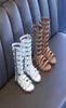Nya flickor Sandaler Summer Pu Leather Hollow Boots Kids Shoes Fashion Shoes Designers Sandals4800775