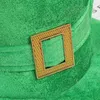 Berets St Patricks Day Accessoriesグリーントップハットゴールドバックルファッショナブルな大人の帽子