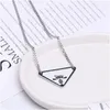 Pendant Necklaces Gold Black White Pink Triangle Letter Necklace Luxury Esigner Jewelry Titanium Steel Pendants Chain Men Women Uni Dr Otk2O