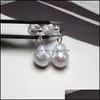 Boucles d'oreilles perlées S925 Sterling Sier Drop Drop Baroque Oreille pour femmes ANNIVERSAIRE CONSILLE CADEAU DE CADE