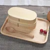 Dîle double couche de style japonais bento box cèdre en bois déjeuner compartiment portable fruit en bois r7y2