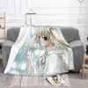 Couvertures mignonnes yosuga no sora dessin animé toison toute la saison portable de la saison de jet super chaud pour les lancers de literie de canapé de lit