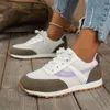 Casual for 2024 Autumn New Round Toe Tie Up Color Blocking Mesh Sports Style Women's Shoes