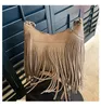 Bolsas de cintura Bolsa de super personalidade explosiva 2024 Vintage Versátil Tassel Fashion Niche One-ombro-Body