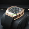 Swiss Luxury Watch RM Wristwatch Richardmills RM72-01 Automatisk lindande livsstil Flyback Chronograph Openwork Dial Hbad