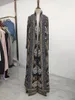 Casual Dresses Miyake Pleated Turndown Collar Vintage Printed Long Sleeve Dress Women 2024 Original Designer Abaya Fashion Looose Coat