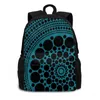 Backpack Ocean Aboriginal Art for Student School Laptop Bag de viagem Contemporary Bigambul Serpent