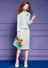 Zjyt Luxus Perlen -Tweed -Wolljacke und Rockanzug zweiteiliger Frauen Herbst Winterkleid Sets Elegant Office Party Outfit 240329