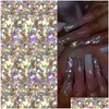 Nail Glitter 50G 레이저 스퀘어 스팽글 BK 믹스 Rec Shape Flakes Design Holo 12colors DIY Manicure Drop Delivery HOTN2C를위한 무지개 빛깔의 안료