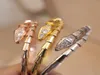 Designer Women Serpent Diamond Bangle armband Luxurys Designers armbanden Italië Brand Lady 18K Gold Head Scale Diamonds Luxe sieraden met cadeaubon9907936