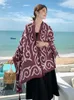 Szaliki podróżne wakacje vintage swobodne kobiety jedwabny szalik nadruk bohemian sarong plaż