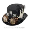 Berets Mediévale Femme Fedoras Hat Steampunk Halloween Flat Top Carnival Party