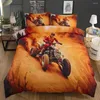 Beddengoed sets coole motorfietsjongen cadeau -set tiener kinderen luxe bedenvestige huizen textiel dekbedoverdeksel kussencases slaapkamer decoratie