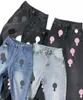 Designer de jeans masculino Faça com que as calças retas de letra de letra são antigas para homens homens casuais de estilo longo d56uddhnnb0v