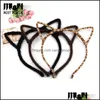 Hoofdbanden Stijlvolle vrouwen Girls Furry Cat Ears Hoofdband Devil Hoofd Hoop Fijn Haar Ornamenten Accessoires Hoofdkleding Y Band Drop Delivery J DH3EO