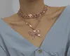 Butterfly Necklace Set Cuban Link Chain Choker Halsband Kvinnor Girls Butterfly Chains Bling Hip Hop Pendant Jewelry9794355