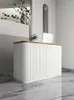 Decorative Plates Clothing Store Checkout Counter Bar Cabinet White Paint Small Size Front Desk 1.4m