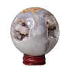 Figurine decorative Brasile gemma naturale gemma rosa ametista agata geode decorazioni per la casa dono preghiera spirituale meditazione pietra con cristallo