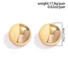 Stud Earrings Metal Smooth Big Round For Women 2024 Exaggerated Hollow Ball Geometric Ear Buckle Earring Jewelry Gift