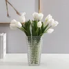 Dekorative Blumen pu tulpe echte Touch Bouquet gefälschte Blume für Hochzeitsdekoration Frohe Ostern Frühlingsfeier DIY Home Garden Supplies