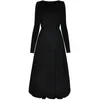 Abiti casual Moaayina Autunno Designer Black Elegant Party Dress Women O Neck Long Sleeve High Elastic Knitting A-Line