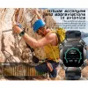 Contrôle des hommes extérieurs militaires Smart montre pour Android iOS Smartwatch 2023 Compass Altitude GPS Track AI Voice 100 + Modes sportifs 650mAh