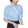 Damenblusen Hemd Office Ladys Einfache koreanische Mode Frauen Kleidung Temperament Pendler Design Vielseitige Tops Drop -Lieferung anaus dh4hb