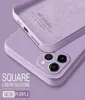 2021 Luxury Original Square Liquid Silicone Telefonfodral för iPhone 12 11 Pro Max Mini XS X XR 7 8 Plus SE 2 Tunn mjuk täcke godis 4310835