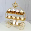 Hooks European Style Wedding Decoration Dessert Table Display Metal Stand Double-Layer Cake Storage Rack