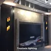 Härlig coltrane modern väggljuslampa sconce ledde upp aluminium rörvinge 2 ljus svart gyllene231o