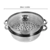 Double Boilers 2-Tier Stainless Steel Steamer With Tempered Glass Lid Kitchen Multifunctional Kitchenware Multilayer Pot For Steamed Corn