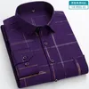 Men's Casual Shirts 6XL Large 2024 Spring And Autumn Stripe Luxury Stamping Elastic Non Iron Wrinkle Resistant Leisure Business
