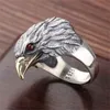 S925 Silberring Herren japanische und koreanische Trend Persönlichkeit Retro Domineering Eagle Head Geburtstag Geschenkgroßhandel240412