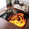 15 Storlek Flaming Ghost Skull Motorcykel Rider Non-Slip Rug-mattan för vardagsrum Dörrat sovrum Kök Mat Heminredning