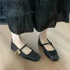 2024 Spring Autumn Designer Women Shoes Causal Moda Ladies Buckle Mary Jane Feminino Elegante salto baixo 240409