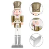 Decoratieve beeldjes Kerstmis notenkraker Xmas Soldier Halloween Outdoor Decorations Notenkrakers Figuren Home Wood Craft Desktop Party Gunst