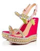 2020 Elegant S Pyraclou Wedges Sandals for Women Lady High Heels Designer de luxo Sapatos femininos de tira de tornozelo8591694