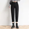 Kvinnors jeans Fotvotee High midja Mamma kvinnor Kläder Elastisk midja Korean Fashion Streetwear Vintage Ankle Length Pants