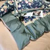 Set di biancheria da letto 600tc di lussuoso set di cotone egiziano set a levigatura morbida piumino foglio letto/lino trapunta 4pcs tela da letto