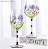 Wine Glasses Creative Hand Painted Red Wine lass Flower Pattern Wine Cup Cocktail Champane Flutes Crystal oblet Home Bar Weddin Drinkware L49