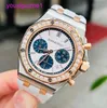 Lastest AP Wrist Watch Royal Oak Offshore Series 26234SR Samma Original Diamond White Pan Blue Eyes Womens Fashion Leisure Business Sports Watch