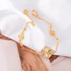 Braccialetti di collegamento Bracciale per trifoglio fiore singolo con guscio bianco naturale di gioielli da donna per regali di compleanno per ragazze