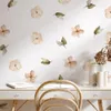 Yellow Flowers Green Leaves Wall Stickers Home Decor Wallpaper Removable Vinyl Art Decals For Kids Living Room Study Room Decor