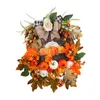 Decorative Flowers Harvest Fall Wreath Pumpkin Showcase Doll Decor Hanger Artificial Flower For Festival Porch Wall Home Thanksgiving