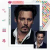 Johnny Depp Famous American Actor Diamond Målning Filmskådespelare DIY MOSIC Rhinestone Brodery Cross Stitch Kits Room Home Decor