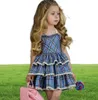 Ny Summer Casual Girls Dress Toddler Holiday Beach Style Sweet Short Sleeve Floral Print Dresses Fashion Plaid Spets Kids Clothes5040118