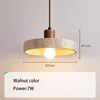 Led Pendant Light Simple Bedroom Bedside Small Chandelier Stone Wood Walnut Droplight Cream Style Table Slim Warm Lamp E27 Bulb