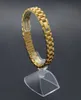 Mens Watch Link Bracelet Gold Geplaatste roestvrijstalen riem links manchet Bangen Hip Hop Jewelry Gift7541334
