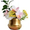 Dekorativa blommor hög simulering konstgjord blomma med vasdekoration blommiga falska arrangemang set silkbord